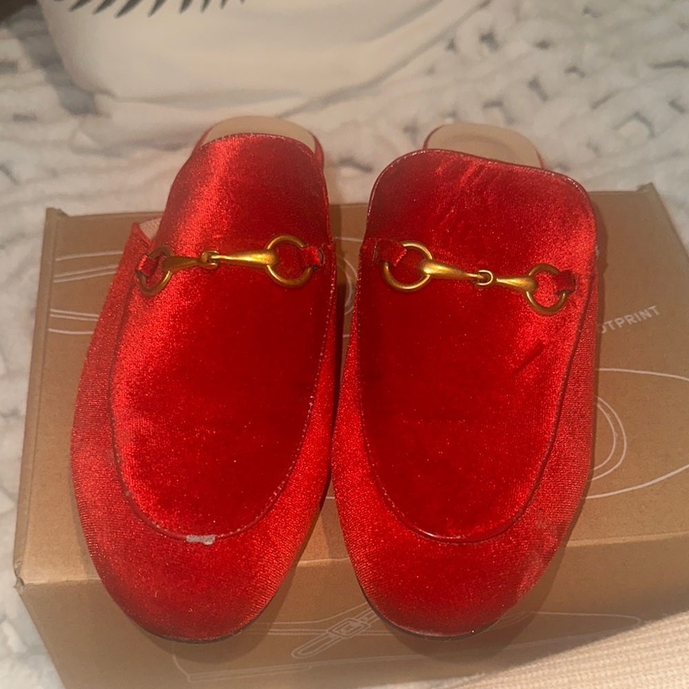 Elegant Red Velvet Mules (slippers)